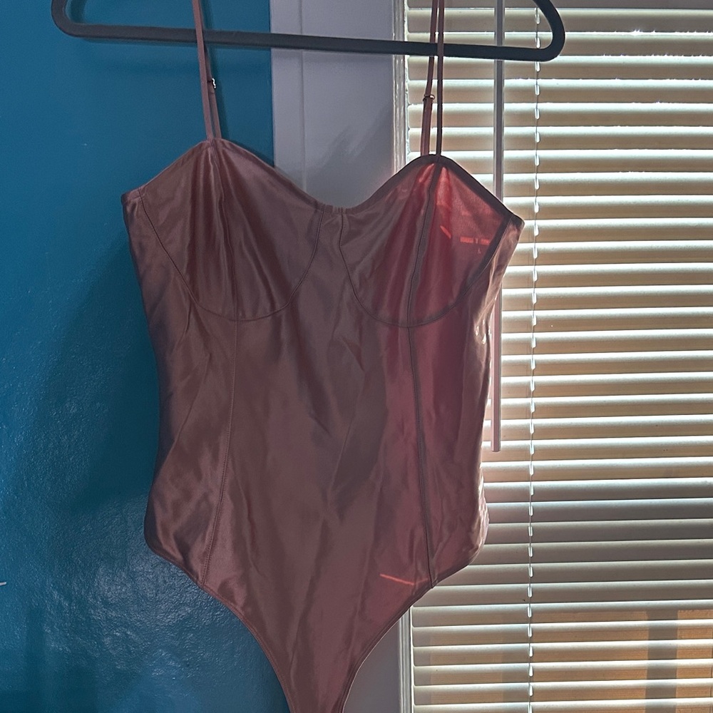 H&M Pink Satin Bodysuit